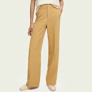 Scotch & Soda Edie Camel Tan Tailored High Rise Wide-Leg Trouser Pants Size 31
